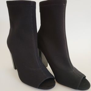 Aldo Black Peep Toe Booties - New Without Box
